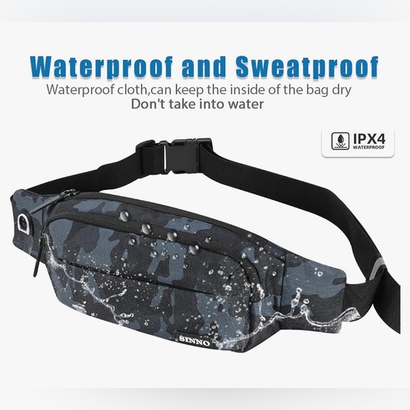 SINNO Large Fanny Pack in Camouflage Print - UNISEX - Picture 11 of 12